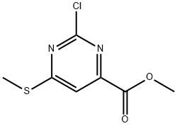 4-Pyrimidinecarboxylic acid, 2-chloro-6-(methylthio)-, methyl ester Struktur