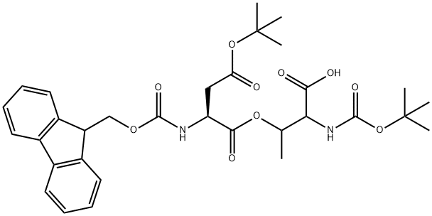 (Tert-Butoxy)Carbonyl Thr((9H-Fluoren-9-yl)MethOxy]Carbonyl Asp(OtBu))-OH Structure