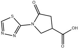 3-Pyrrolidinecarboxylic acid, 5-oxo-1-(1,3,4-thiadiazol-2-yl)- Struktur