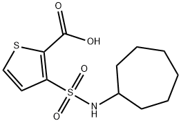 3-(cycloheptylsulfamoyl)thiophene-2-carboxylic acid 化学構造式