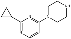Pyrimidine, 2-cyclopropyl-4-(1-piperazinyl)- Struktur
