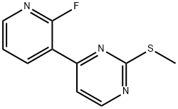 Pyrimidine, 4-(2-fluoro-3-pyridinyl)-2-(methylthio)- Structure