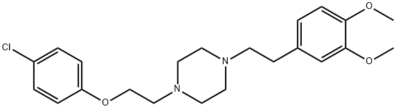 Piperazine, 1-[2-(4-chlorophenoxy)ethyl]-4-[2-(3,4-dimethoxyphenyl)ethyl]-, dihydrochloride Structure