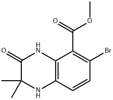 Methyl 6-bromo-2,2-dimethyl-3-oxo-1,2,3,4-tetrahydroquinoxaline-5-carboxylate,949891-56-9,结构式