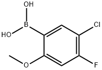 (5-Chloro-4-fluoro-2-methoxyphenyl) boronic acid, 949892-09-5, 结构式