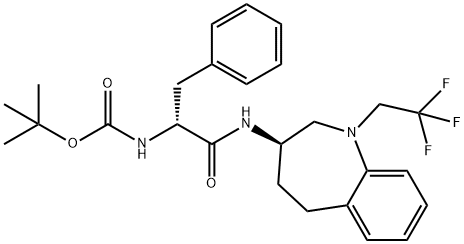 tert-Butyl [(2R)-1-oxo-3-phenyl-1-{[(3R)-1-(2,2,2-trifluoroethyl)-2,3,4,5-tetrahydro-1H-1-benzazepin-3-yl]amino}propan-2-yl]carbamate,950509-64-5,结构式
