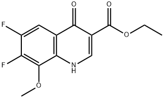 3-Quinolinecarboxylic acid, 6,7-difluoro-1,4-dihydro-8-methoxy-4-oxo-, ethyl ester Struktur