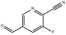 3-fluoro-5-formylpyridine-2-carbonitrile 化学構造式