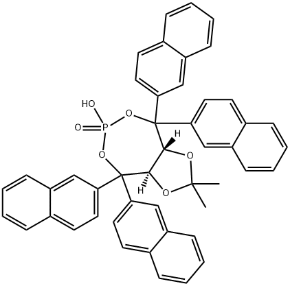 (3aR,8aR)-Tetrahydro-6-hydroxy-2,2-dimethyl-4,4,8,8-tetra-2-naphthalenyl-6-oxide-1,3-dioxolo[4,5-e][1,3,2]dioxaphosphepin,952649-50-2,结构式