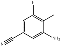 3-氨基-5-氟-4-甲基苄腈, 953717-98-1, 结构式