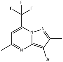 3-Bromo-2,5-dimethyl-7-(trifluoromethyl)pyrazolo[1,5-a]pyrimidine,954278-38-7,结构式