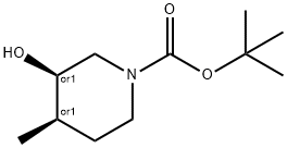 tert-butyl (3S,4S)-rel-3-hydroxy-4-methylpiperidine-1-carboxylate 结构式