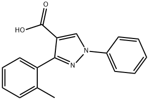 3-(2-甲基苯基)-1-苯基-1H-吡唑-4-羧酸, 956764-90-2, 结构式