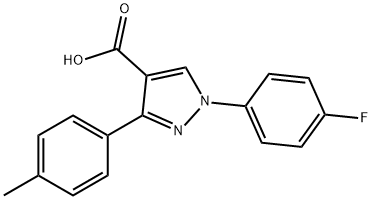 1H-Pyrazole-4-carboxylic acid, 1-(4-fluorophenyl)-3-(4-methylphenyl)- Structure