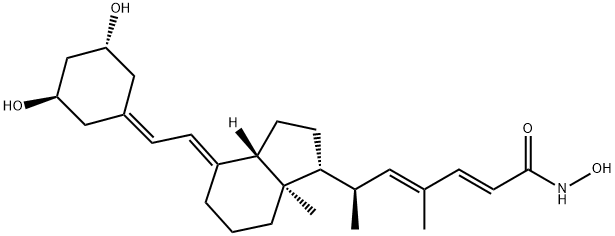 2,4-Heptadienamide, 6-[(1R,3aS,4E,7aR)-4-[2-[(3R,5R)-3,5-dihydroxycyclohexylidene]ethylidene]octahydro-7a-methyl-1H-inden-1-yl]-N-hydroxy-4-methyl-, (2E,4E,6R)- Structure