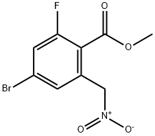 Benzoic acid, 4-bromo-2-fluoro-6-(nitromethyl)-, methyl ester 化学構造式