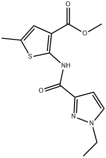 methyl 2-(1-ethyl-1H-pyrazole-3-carboxamido)-5-methylthiophene-3-carboxylate 结构式