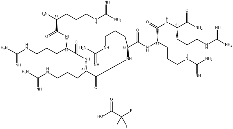 六-D-精氨酸 TFA, 958204-56-3, 结构式