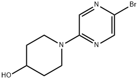 1-(5-溴-2-吡嗪基)哌啶-4-醇 结构式