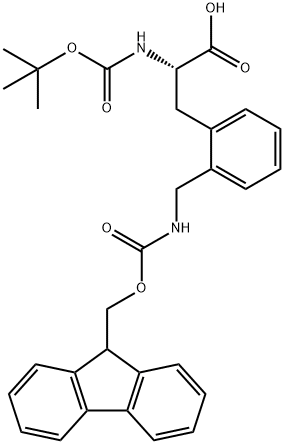 Boc-2-(Fmoc-aminomethyl)-L-Phe-OH 化学構造式