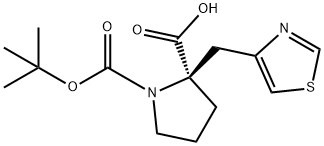 BOC-(R)-ALPHA-(4-THIAZOLYLMETHYL)-PROLINE,959578-31-5,结构式
