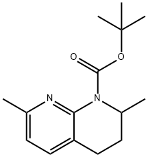 1,8-Naphthyridine-1(2H)-carboxylic acid, 3,4-dihydro-2,7-dimethyl-, 1,1-dimethylethyl ester Struktur