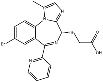 4H-Imidazo[1,2-a][1,4]benzodiazepine-4-propanoic acid, 8-bromo-1-methyl-6-(2-pyridinyl)-, (4S)- Structure