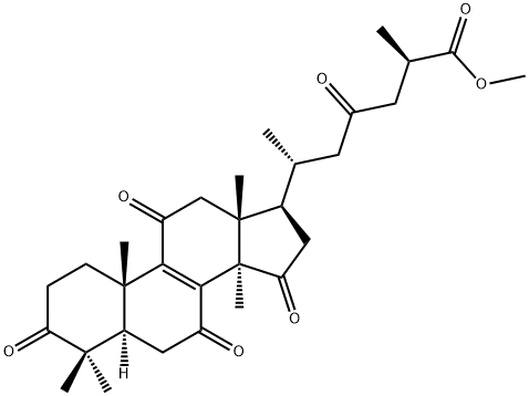 Lanost-8-en-26-oic acid, 3,7,11,15,23-pentaoxo-, methyl ester, (25R)- 化学構造式