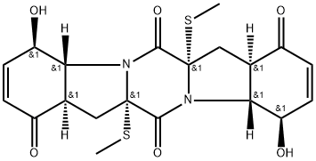 (4R,4aβ,7aα,11aβ,14aα)-4β,11β-Dihydroxy-6aα,13aα-di(methylthio)-4,4a,6a,7,11,11a,14,14a-octahydro-1H,6H-pyrazino[1,2-a:4,5-a']diindole-1,6,8,13(7aH,13aH)-tetrone,99572-22-2,结构式