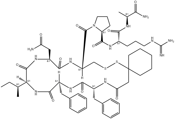 (d(CH)1,D-Phe2,Ile,Ala-NH)-Vasopressin Struktur