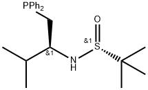 [S(R)]-N-[(1S)-1-[(Diphenylphosphino)methyl]-2-methylpropyl]-2-methyl-2-Propanesulfinamide, 1803239-46-4, 结构式