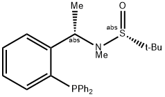 S(R)]-N-[(1S)-1-[2-(Diphenylphosphino)phenyl]ethyl]-N,2-dimethyl-2-propanesulfinamide Structure