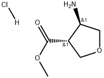 trans-4-Amino-tetrahydro-furan-3-carboxylic acid methyl ester hydrochloride 化学構造式