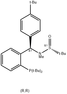 [S(R)]-N-[(R)-(4-tert-Butyl)[2-(di-tert-butylphosphino)phenyl]methyl]-N,2-dimethyl-2-propanesulfinamide Struktur