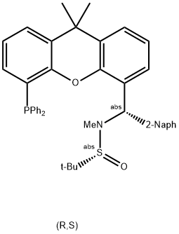 [S(R)]-N-[(S)-(2-Naphthalenyl)[5-(diphenylphosphino)-9,9-dimethyl-9H-xanthen-4-yl]methyl]-N,2-dimethyl-2-propanesulfinamide Struktur