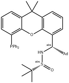 [S(R)]-N-((1S)-(Adamantan-1-yl)(5-(diphenylphosphanyl)-9,9-dimethyl-9H-
xanthen-4-yl)methyl)-2-methyl-2-propanesulfinamide 化学構造式