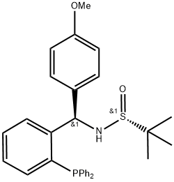 [S(R)]-N-[(R)-[2-(Diphenylphosphino)phenyl](4-methoxyphenyl)methyl]-2-methyl-2-propanesulfinamide Struktur