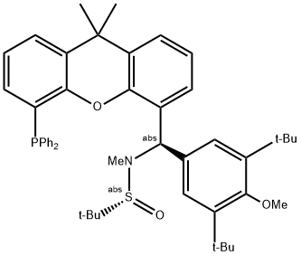 [S(R)]-N-[(R)-[3,5-Di-tert-butyl-4-methoxyphenyl][5-(diphenylphosphino)-9,9-dimethyl-9H-xanthen-4-yl]methyl]-N,2-dimethyl-2-propanesulfinamide Structure