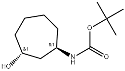 trans-(3-Hydroxy-cycloheptyl)-carbamic acid tert-butyl ester,2716849-00-0,结构式