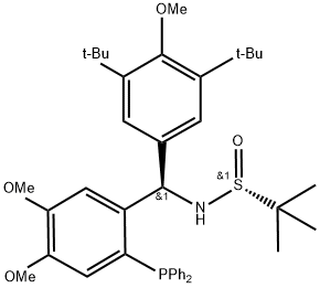 [S(R)]-N-[(R)-(3,5-Di-tert-butyl-4-methoxyphenyl)[2-(diphenylphosphino)-4,5-dimethoxyphenyl]-2-methyl-2-propanesulfinamide, 2565792-47-2, 结构式