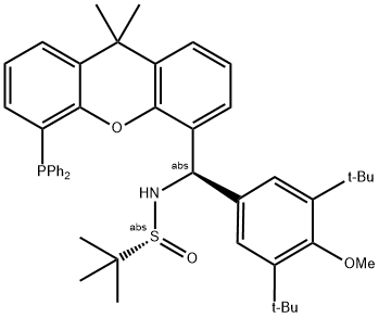 [S(R)]-N-[(R)-[3,5-Di-tert-butyl-4-methoxyphenyl][5-(diphenylphosphino)-9,9-dimethyl-9H-xanthen-4-yl]methyl]-2-methyl-2-propanesulfinamide Struktur