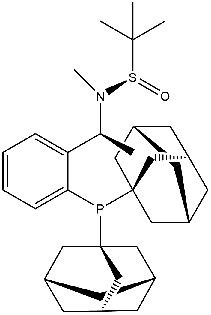 [S(R)]-N-[(S)-[2-(二金刚烷基膦)苯基]乙基]-N-甲基-2-叔丁基亚磺酰胺, , 结构式