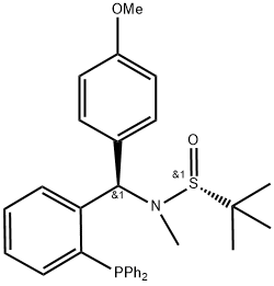 [S(R)]-N-[(R)-[2-(Diphenylphosphino)phenyl](4-methoxyphenyl)methyl]-N,2-dimethyl-2-propanesulfinamide,2565792-73-4,结构式