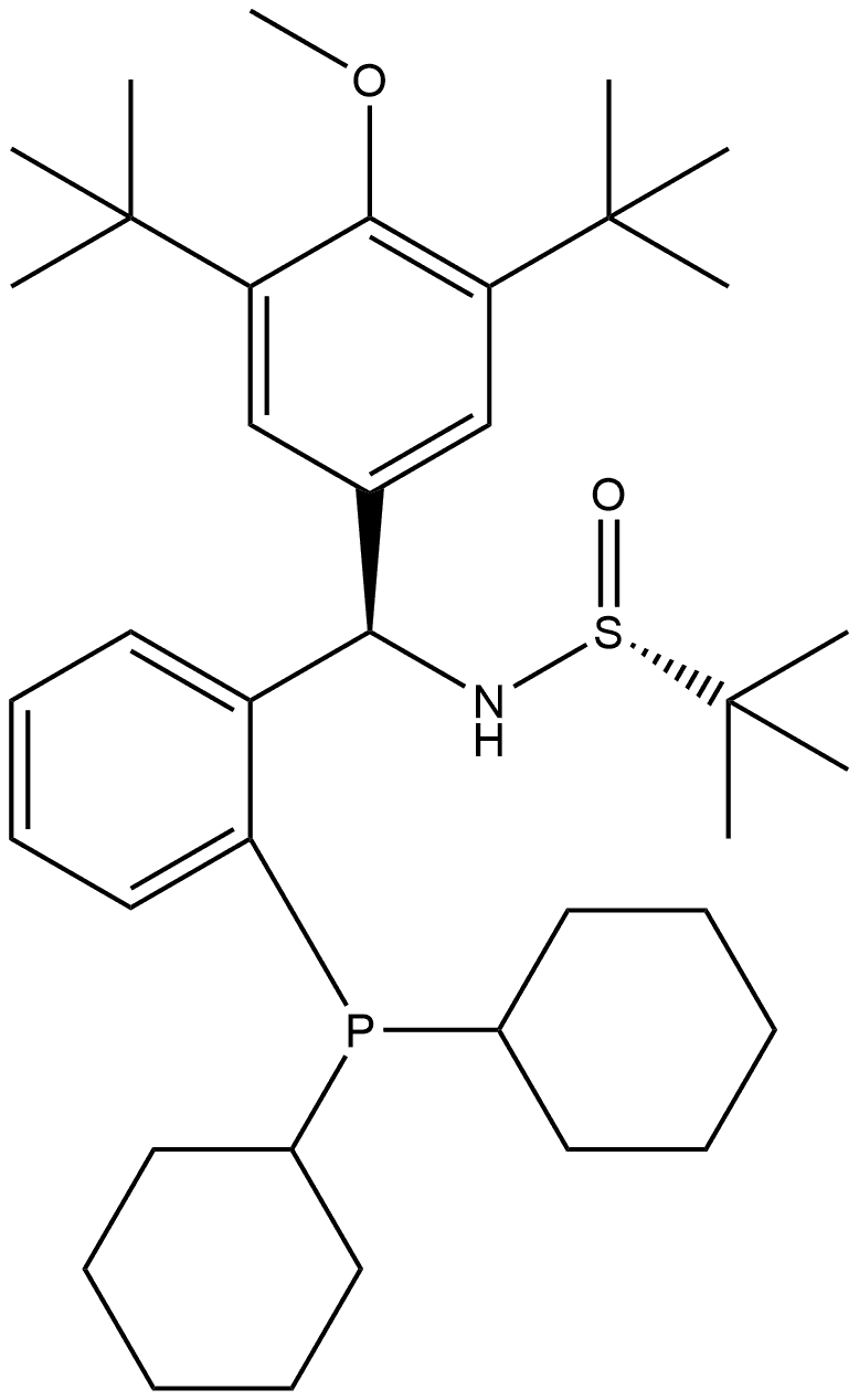 [S(R)]-N-[(R)-[3,5-Bis(1,1-dimethylethyl)-4-methoxyphenyl][2-(dicyclohexylphosphino)phenyl]methyl]-2-methyl-2-propanesulfinamide, 2565792-75-6, 结构式