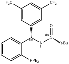 [S(R)]-N-[(S)-[3,5-Bis(trifluoromethyl)phenyl][2- (diphenylphosphino)phenyl]methyl]-2-methyl-2-propanesulfinamide,2262535-73-7,结构式