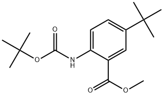 2-tert-Butoxycarbonylamino-5-tert-butyl-benzoic acid methyl ester 结构式