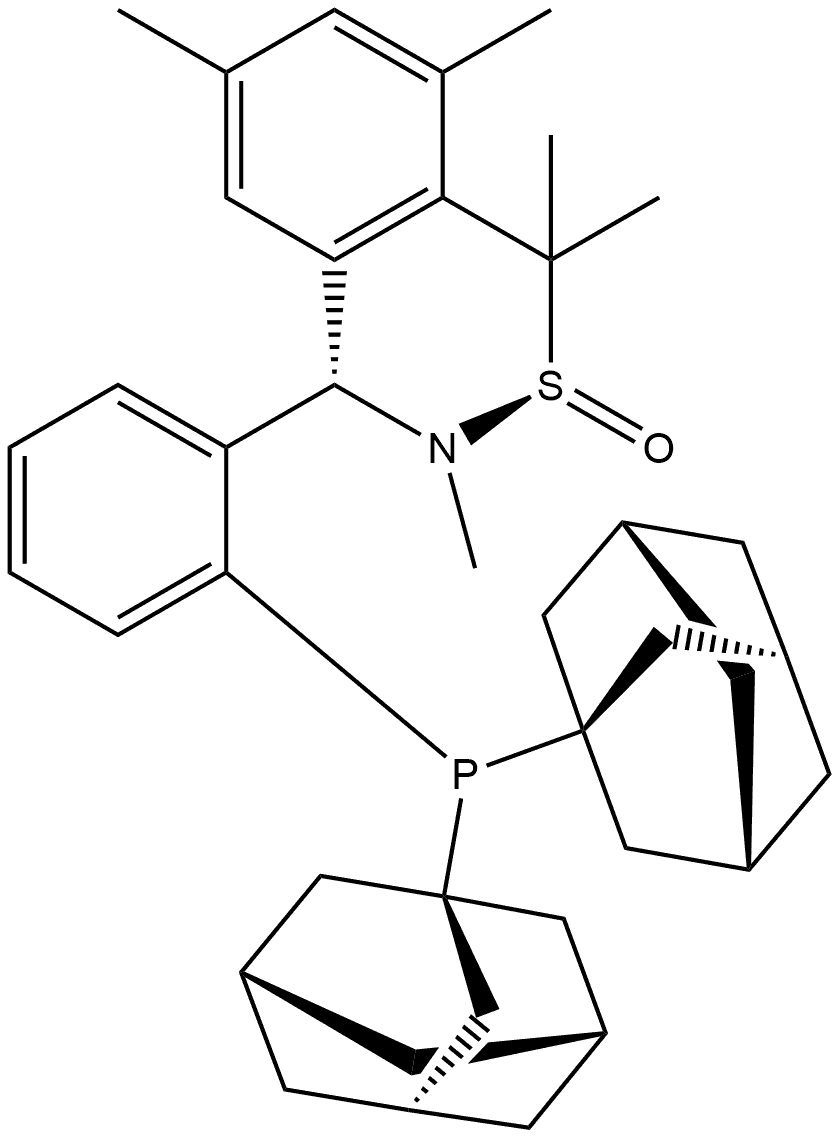 [S(R)]-N-[(S)-(3,5-Dimethylphenyl)[2-(Diadamantanphosphino)phenyl]methyl]-N,2-dimethyl-2-propanesulfinamide Struktur