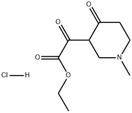 (1-Methyl-4-oxo-piperidin-3-yl)-oxo-acetic acid ethyl ester hydrochloride Struktur