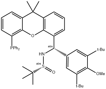 [S(R)]-N-[(S)-[3,5-Di-tert-butyl-4-methoxyphenyl][5-(diphenylphosphino)-9,9-dimethyl-9H-xanthen-4-yl]methyl]-2-methyl-2-propanesulfinamide,2565792-28-9,结构式