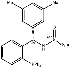 S(R)]-N-[(S)-(3,5-二甲基苯基)[2-(二苯基膦)苯基]甲基]-2-叔丁基亚磺酰胺, , 结构式